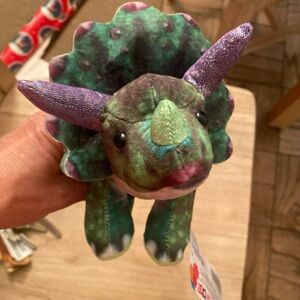 Sparkly Dinosaur Plush Toy - Green and Purple new with tag